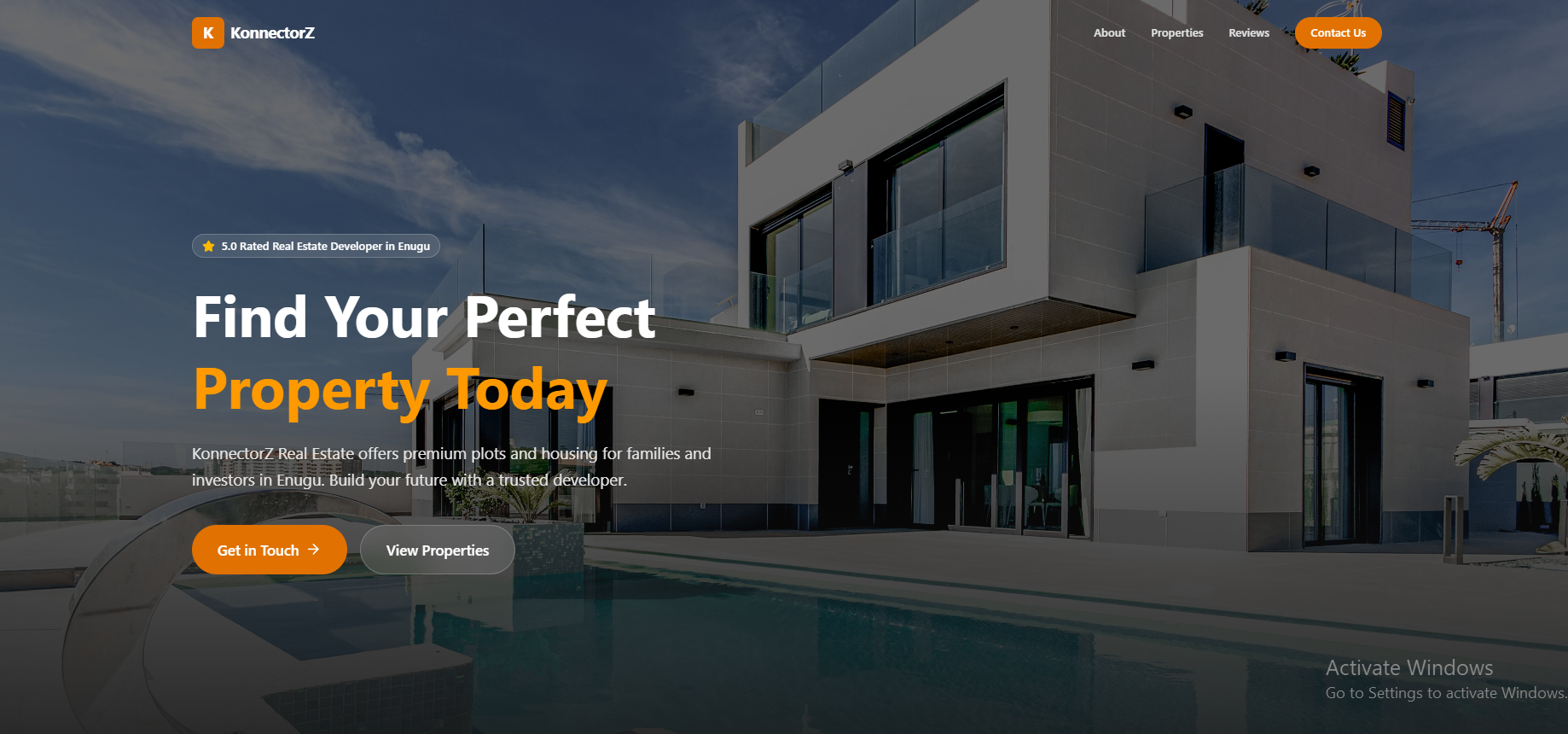 Konnectorz Real Estate website screenshot